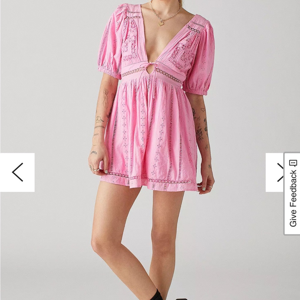 UO Marla Broderie Babydoll Dress